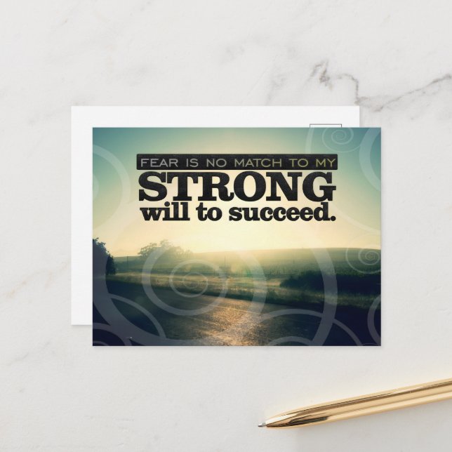 Postal "El miedo no coincide" Motivación Afirmación (Anverso/Reverso In Situ)