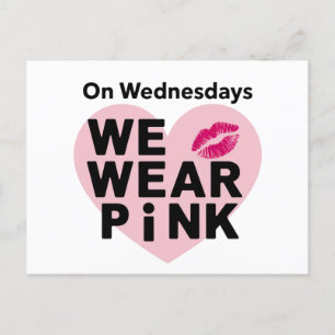 Postal El Miércoles Usamos Pink Funny Valentine