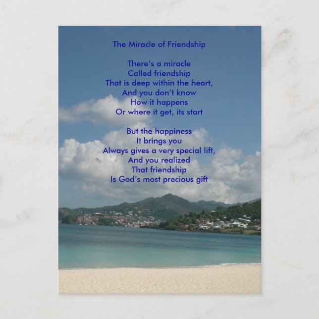 Postal El milagro de la amistad (Anverso)
