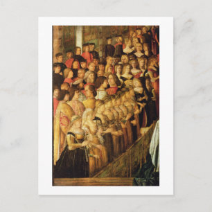 Postal El milagro de la cruz en el puente de San Lorenzo,