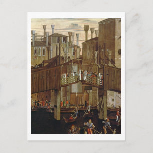 Postal El milagro de la reliquia de la Santa Cruz, detall