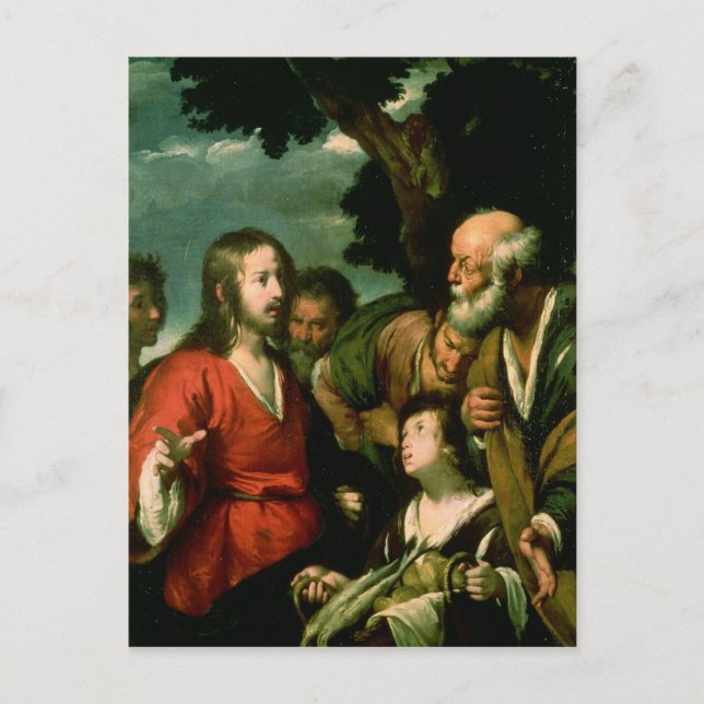 Postal El milagro de los palos y pescadillos, c.1630 (Anverso)