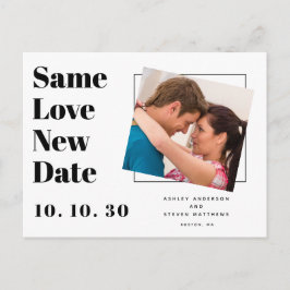 Postal El mismo amor en la tipografía moderna foto salva