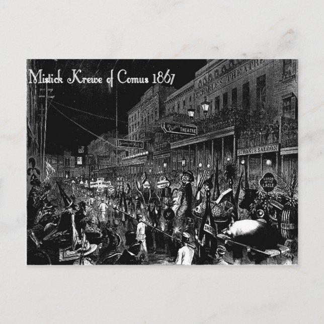 Postal El misoso reino de Comus en el desfile , un post v (Anverso)