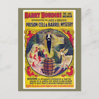 Postal El misterio de la celda de la prisión Harry Houdin