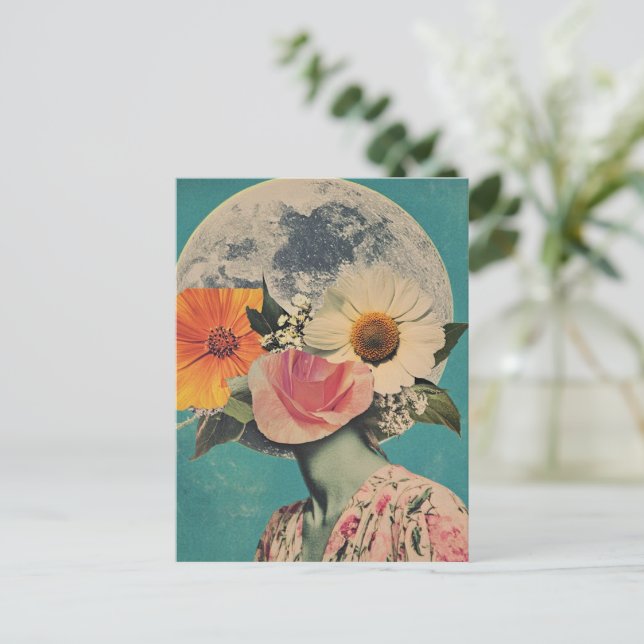 Postal El misterio que florece bajo la luna (Anverso de pie)
