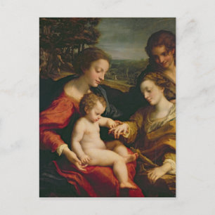 Postal El místico matrimonio de Santa Catalina de