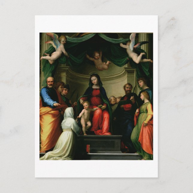 Postal El místico matrimonio de Santa Catalina de Siena c (Anverso)