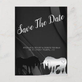 Postal El místico unicornio salva la fecha (giro negro)