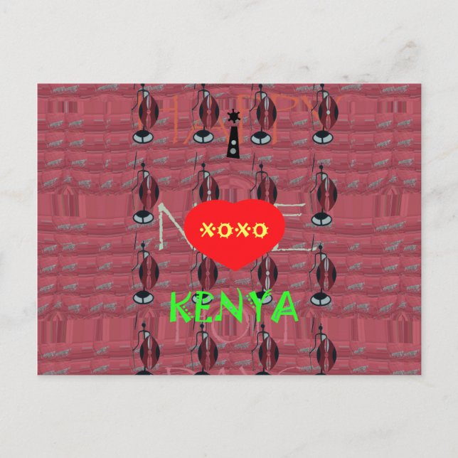 Postal El momento en que sueñas con Kenia Hakuna Matata (Anverso)