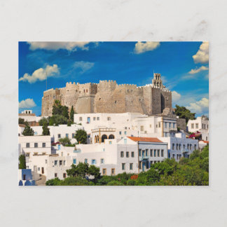 Postal El Monasterio de San Juan en Patmos, Grecia