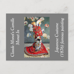 Postal El Monet de Claude Monet con traje japonés