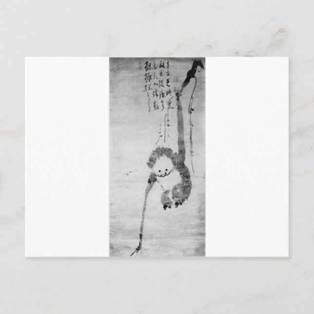 Postal El mono de Hakuin Ekaku (Anverso)