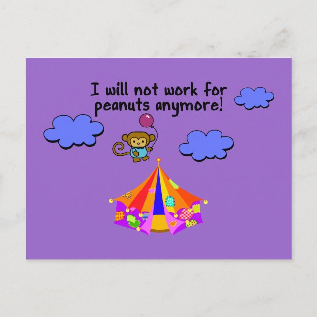 Postal El mono se escapa del circo (Anverso)