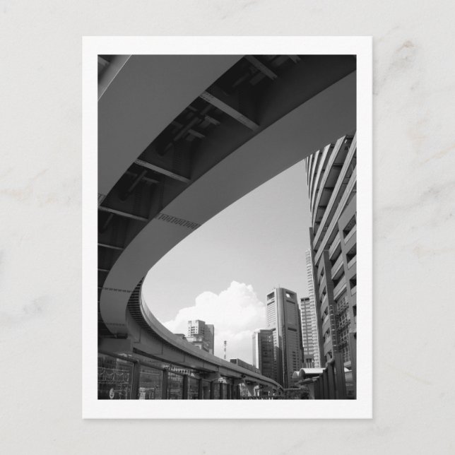 Postal El monorraíl de Tokio (Anverso)