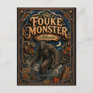 Postal El Monstruo de Fouke Leyendas de Arkansas Popcut