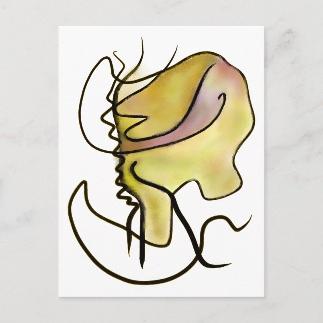 Postal El monstruo de la línea (Anverso)