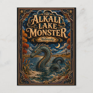 Postal El Monstruo del Lago Alkali Nebraska Leyendas Popc