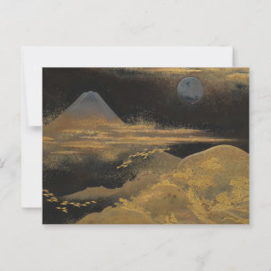 Postal El Monte Fuji a la luz de la luna:
