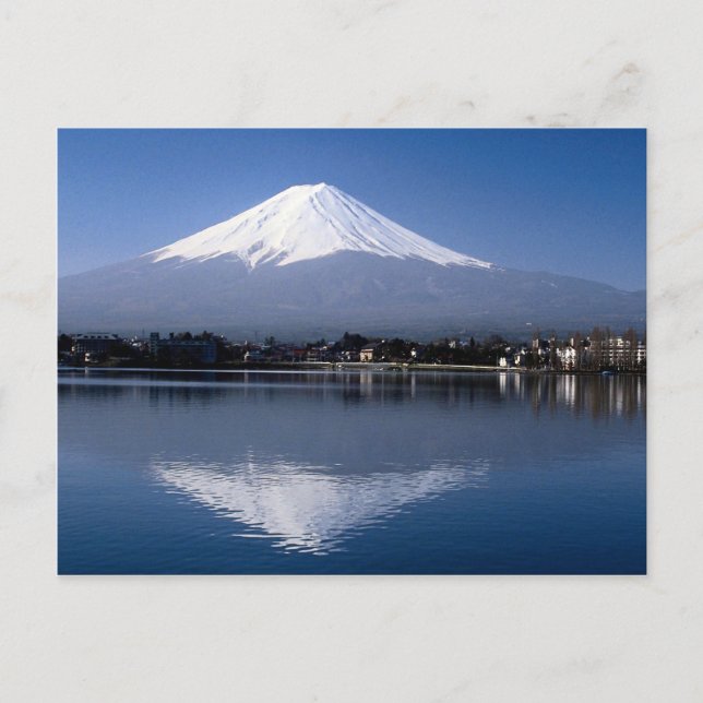 Postal El Monte Fuji y la reflexión en el lago Kawaguchi, (Anverso)