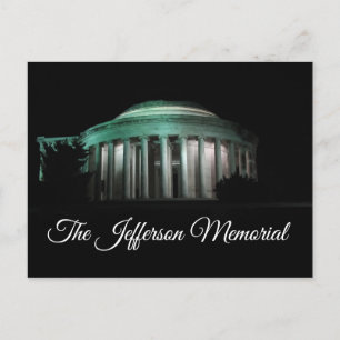 Postal El Monumento a Jefferson de noche