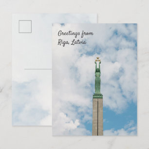 Postal El Monumento de la Libertad en Riga, Letonia viaje