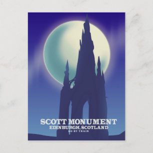 Postal El Monumento Scott, Edimburgo, Escocia