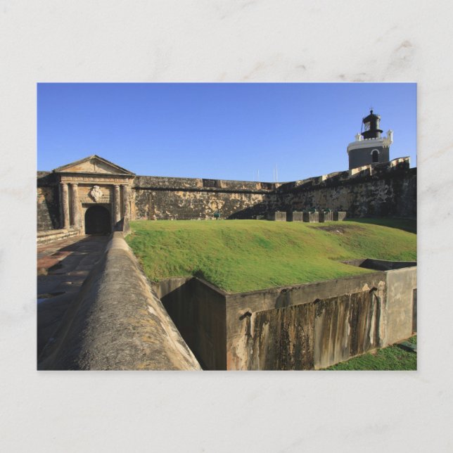 Postal El Morro, Castillo de San Felipe, Drawbridge, fren (Anverso)