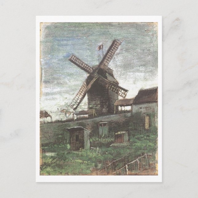 Postal El Moulin de Blute-Fin, Bella Artes Van Gogh (Anverso)