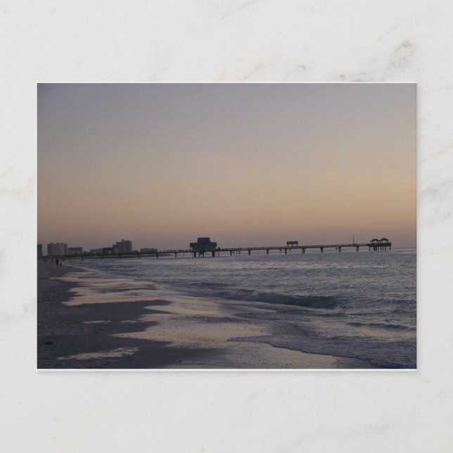 Postal El muelle al atardecer (Anverso)