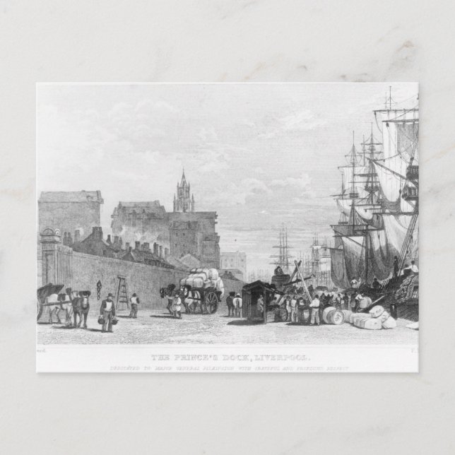 Postal El muelle del príncipe, Liverpool (Anverso)
