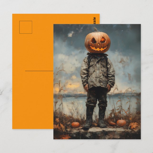 Postal El mujeriego con cabeza de calabaza (Anverso / Reverso)