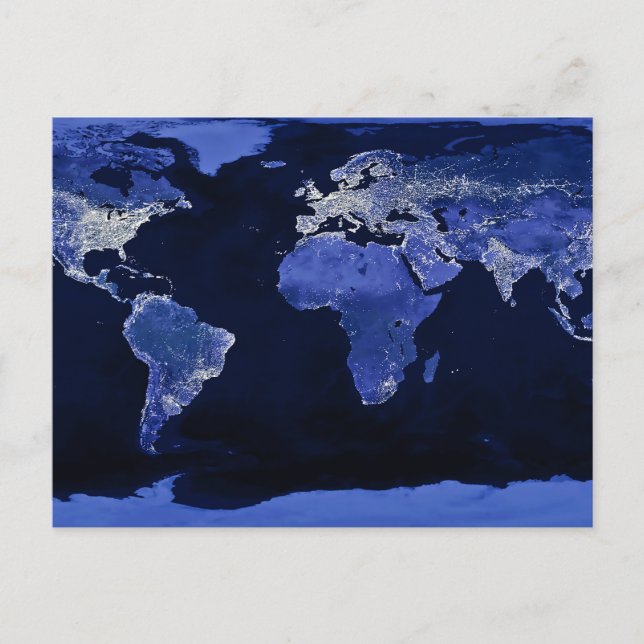 Postal El mundo de la noche - Mapa, espacio (Anverso)