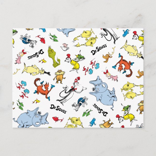Postal El mundo del patrón de Dr. Seuss (Anverso)