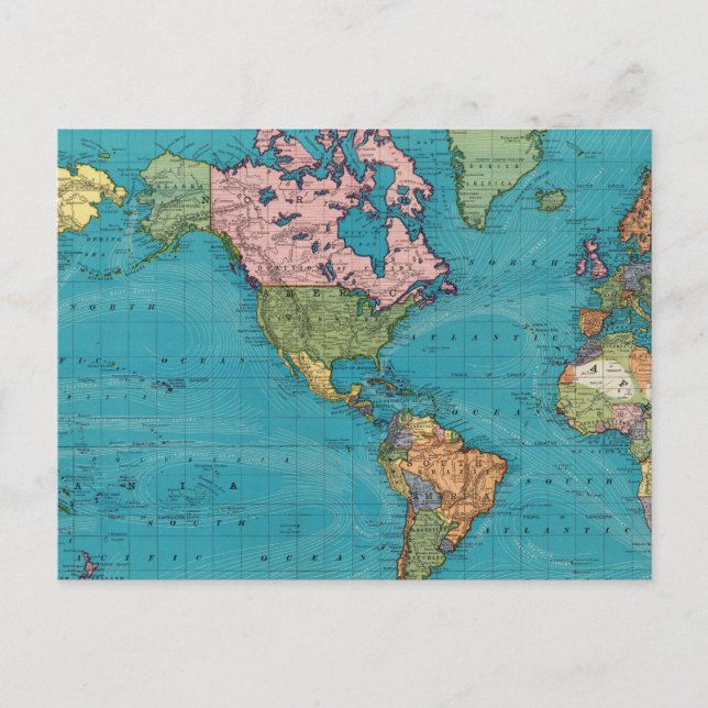 Postal El mundo, la proyección de Mercator (Anverso)