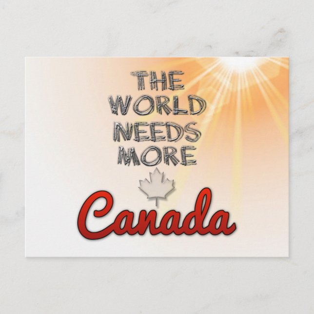 Postal El mundo necesita más Canadá (Anverso)