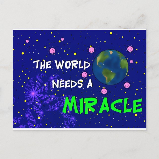 Postal El Mundo Necesita Un Milagro (Anverso)