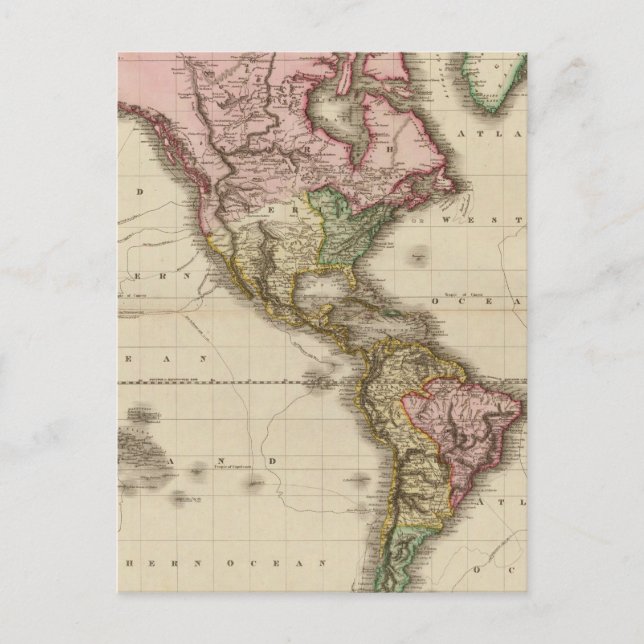 Postal El mundo sobre la proyección de Mercator, parte oc (Anverso)