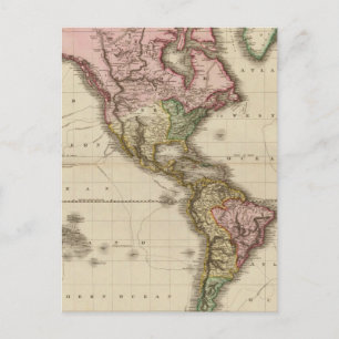 Postal El mundo sobre la proyección de Mercator, parte oc