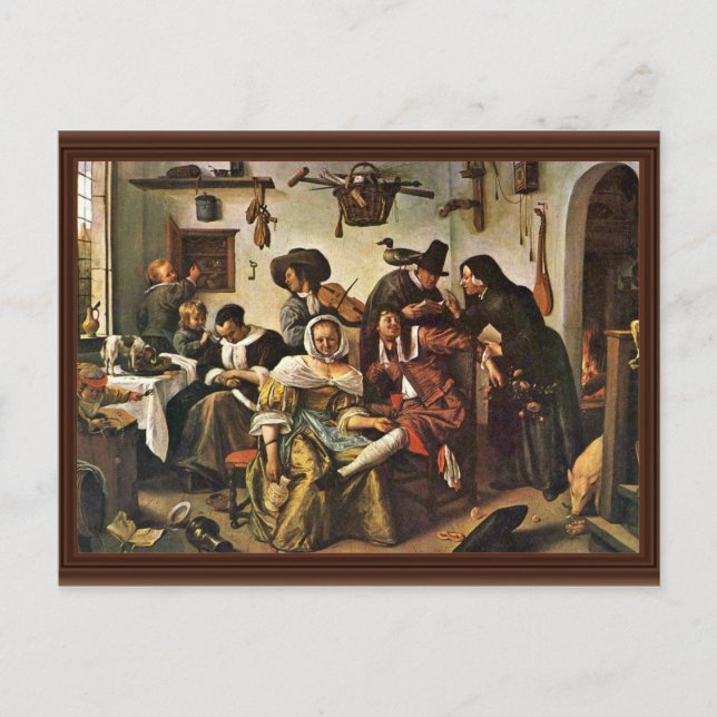 Postal El Mundo Topsy-Turvy De Steen Jan (La Mejor Calida (Anverso)