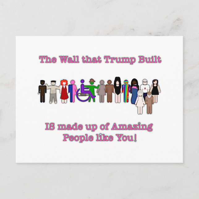 Postal El muro que Trump construyó (Anverso)