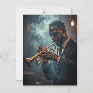 Postal El músico de Jazz afroamericano Trumpet de los año