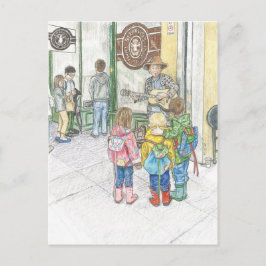 Postal El músico en el mercado del lucio