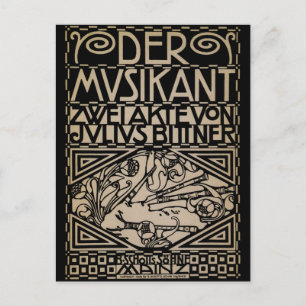 Postal El músico por: Koloman Moser 1909