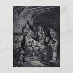 Postal El Nacimiento de Gustave Doré Tinta Victoriana Pre