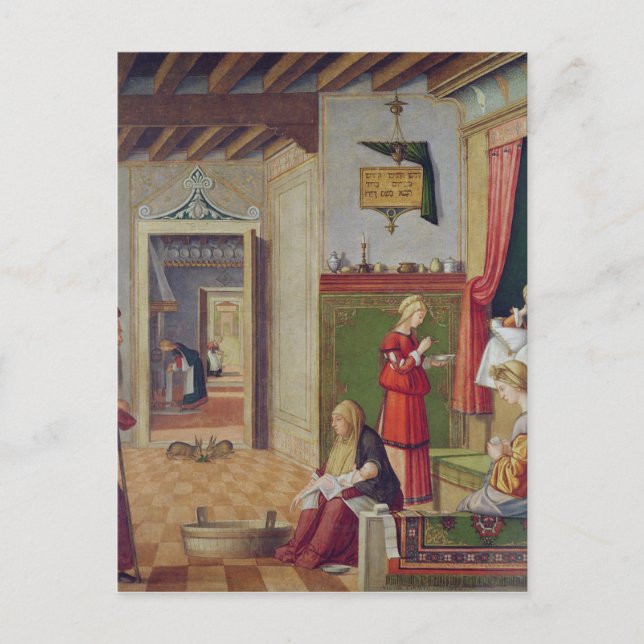 Postal El nacimiento de la Virgen, 1504-08 (Anverso)