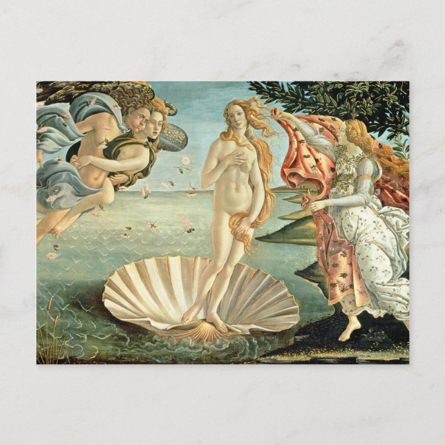 Postal El nacimiento de Venus, c.1485 (temperatura sobre  (Anverso)