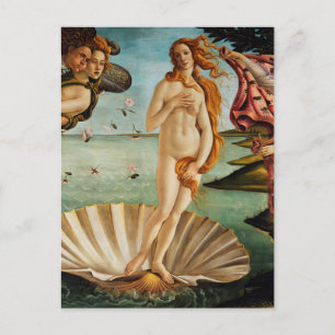 Postal El nacimiento de Venus (detalle), Sandro Botticell
