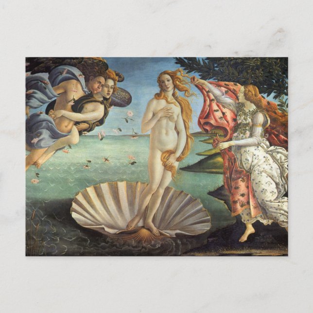 Postal El nacimiento de Venus por Sandro Botticelli (Anverso)