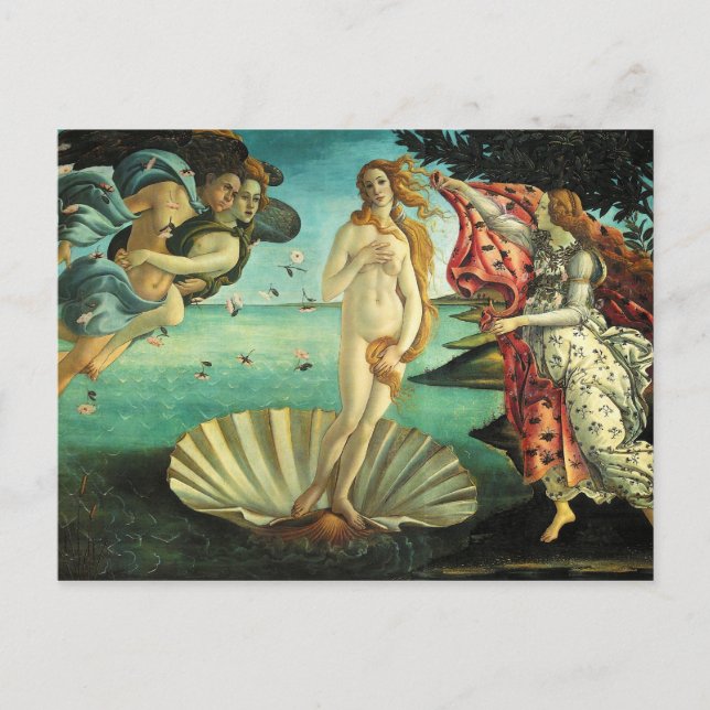 Postal El nacimiento de Venus por Sandro Botticelli (Anverso)
